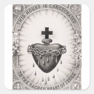 Het heiligste hart van Jezus Christus Vierkante Sticker