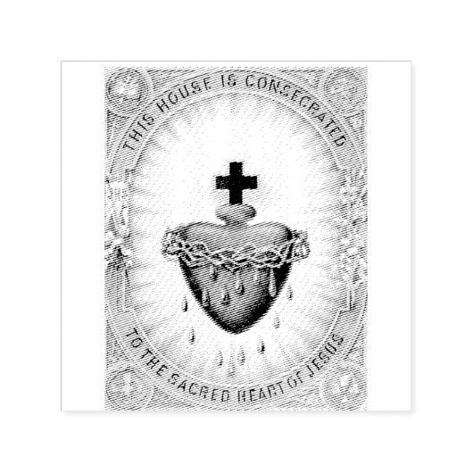 Het heiligste hart van Jezus Christus Zelfinktende Stempel (Design)