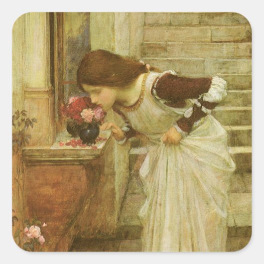Het Heiligtum van John William Waterhouse Vierkante Sticker (Voorkant)