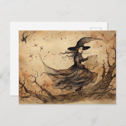 Het heks Briefkaart (Voorkant / Achterkant)