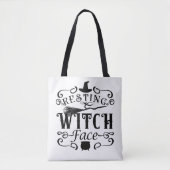 HET HEKSENGEZICHT IN RUST DRUKT HET HALLOWEEN-TIJD TOTE BAG (Voorkant)