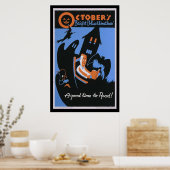 Het helderblauwe Weather van oktober Poster (Keuken)
