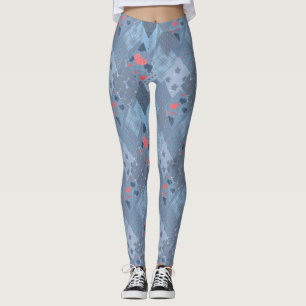 Het heldere blauwe lapwerk leggings
