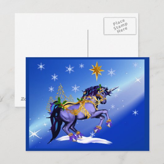 Het heldere Briefkaart van de Eenhoorn van (Voorkant / Achterkant)