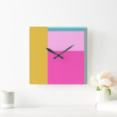 Het heldere en Gewaagde Moderne Geometrische Blok Vierkante Klok (Huis)