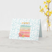 Het heldere Gelukkige Blauw van de Tekst van de Kaart (Gele Bloem)