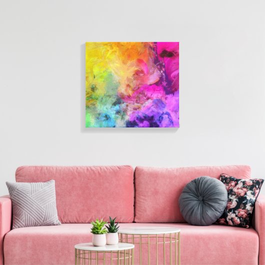 Het heldere Kleurrijke Abstracte Schilderen Canvas Afdruk (Insitu (Woonkamer))
