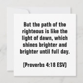 Het heldere pad (spreekwoorden 4:18 ESV) Kaart (Achterkant)