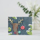 Het heldere Rendier van Kerstmis Feestdagenkaart (Staand voorkant)
