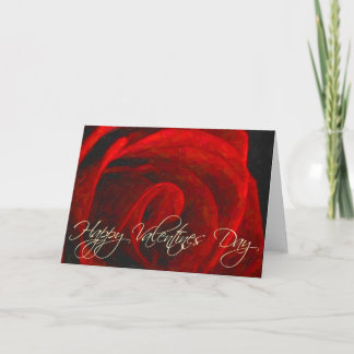Het heldere Rood nam olie-Gelukkige Valentijnsdag Feestdagen Kaart