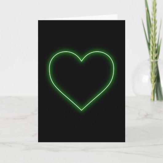 Het heldergroene Hart van het Neon - Liefde Feestdagen Kaart (Voorkant)
