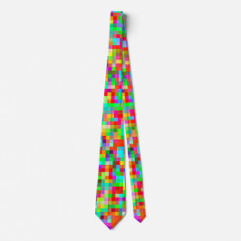 Het helderste kleurigste pixelpatroon stropdas