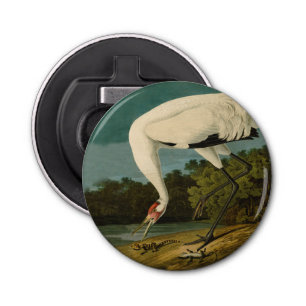 Het hele Crane Audubon-vogelschilderen Button Flesopener