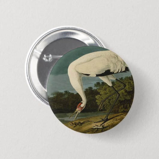 Het hele Crane Audubon-vogelschilderen Ronde Button 5,7 Cm (Voorkant /achterkant)