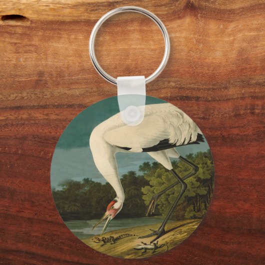 Het hele Crane Audubon-vogelschilderen Sleutelhanger (Voorkant)