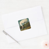 Het hele Crane Audubon-vogelschilderen Vierkante Sticker (Envelop)