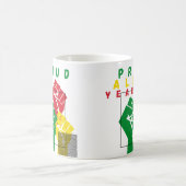 Het hele jaar door een zwarte vuist koffiemok (Center)