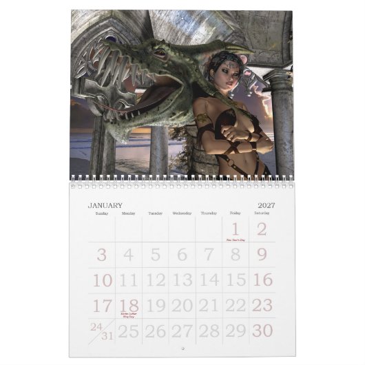 Het hele jaar Halloween 2015 Kalender (Jan 2027)