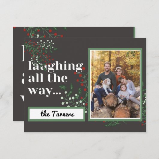 het hele leven lachen van het kerstblad (Voorkant / Achterkant)