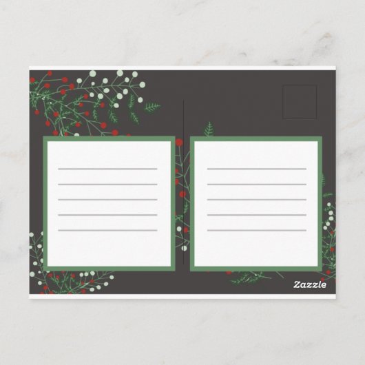 het hele leven lachen van het kerstblad briefkaart (Achterkant)