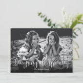 Het hele pad lachen Foto Kerstmis Feestdagenkaart (Staand voorkant)