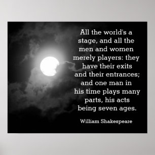 Het hele podium van de wereld - Shakespeare citeer Poster