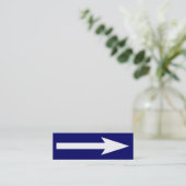 Het hele punt - donkerblauw en wit mini visitekaartje (Staand voorkant)