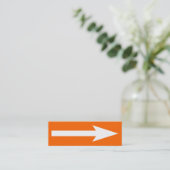 Het hele punt - Oranje, wit en grijs Mini Visitekaartje (Staand voorkant)