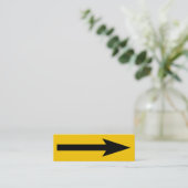 Het hele punt - zwart en ambergeel mini visitekaartje (Staand voorkant)