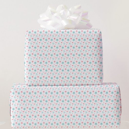 Het hele Snowflake patroon laat het sneeuwen Cadeaupapier