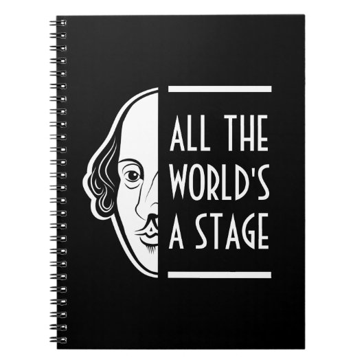 Het hele wereldtoneel is een podium Shakespeare Th Notitieboek (Voorkant)