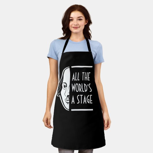 Het hele wereldtoneel is een podium Shakespeare Th Schort (Gedragen)