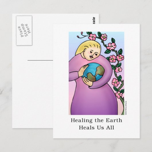 Het helen van de Aarde ons allen Briefkaart (Voorkant / Achterkant)