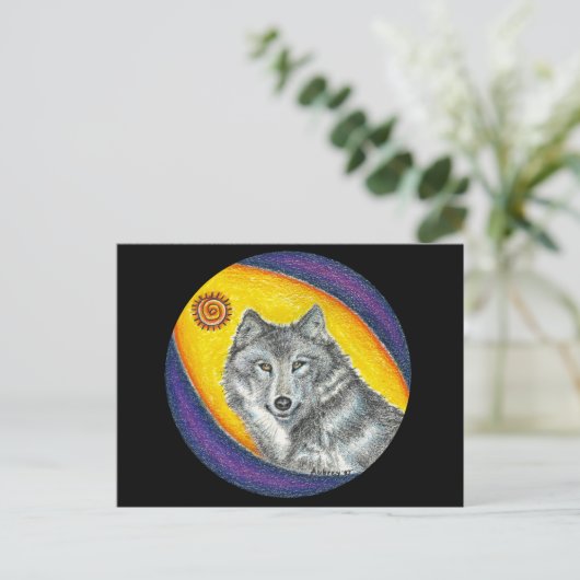 Het Helen van de medicijnman Wolf Briefkaart (Staand voorkant)