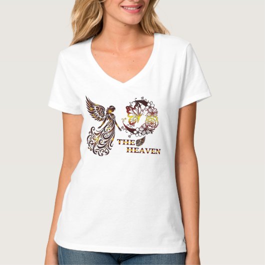 Het Hemel Vrouwen V-Hemd T-shirt (Voorkant)