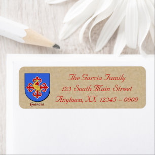 Het Heraldische Schild van Garcia Etiket