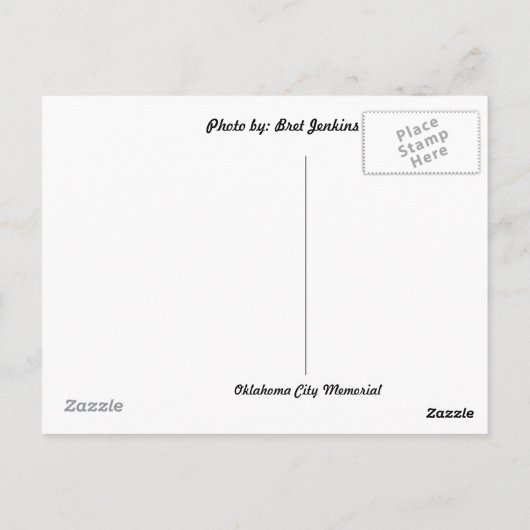 Het Herdenkingsbriefkaart van de Stad van Oklahoma Briefkaart (Achterkant)