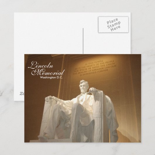 Het HerdenkingsBriefkaart van Lincoln Briefkaart (Voorkant / Achterkant)