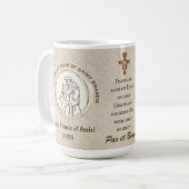 Het herdenkingsmok van het jaar van St. Franciscus Koffiemok (Voorkant links)