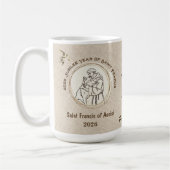 Het herdenkingsmok van het jaar van St. Franciscus Koffiemok (Links)
