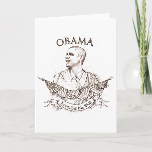 Het HerdenkingsWenskaart van Obama Kaart (Voorkant)