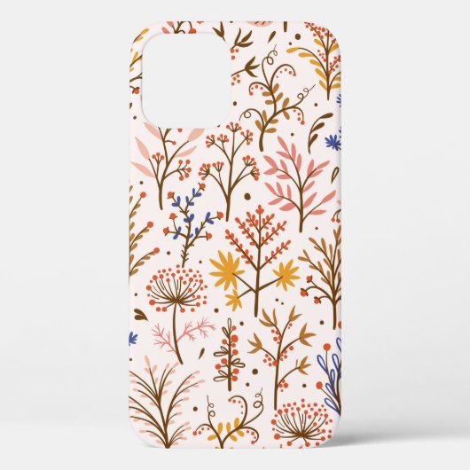 Het herfst Floral naadloos patroon. Doodle Planten Case-Mate iPhone Case (Achterkant)