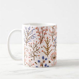 Het herfst Floral naadloos patroon. Doodle Planten Koffiemok
