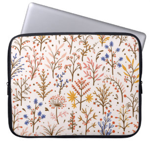 Het herfst Floral naadloos patroon. Doodle Planten Laptop Sleeve