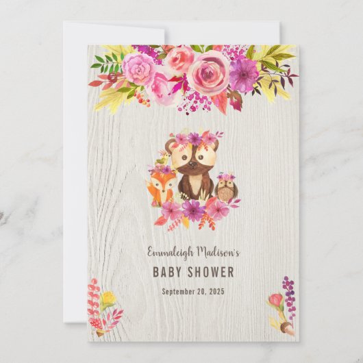 Het herfst Forest Animal kent mammie Best Shower G Kaart (Achterkant)