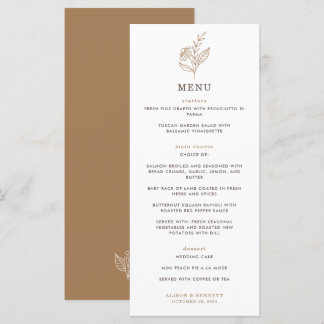 Het herfst herfst Sprig bruiloft Menu