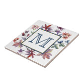 Het herfst laat het Monogram van de Grens Tegeltje (Zijkant)