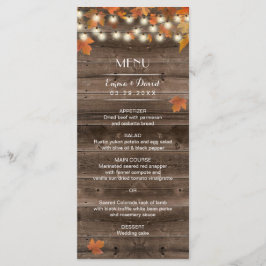 Het herfst laat het Rustic Fall Wedding Menu verla