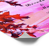 Het herfst laat Oranje roze  welkomstbruiloft Poster (Hoek)