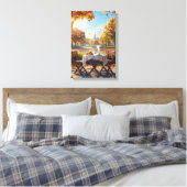 Het herfst ontbijt canvas afdruk (Insitu (Slaapkamer))